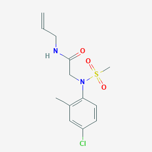 molecular formula C13H17ClN2O3S B4955376 N~1~-allyl-N~2~-(4-chloro-2-methylphenyl)-N~2~-(methylsulfonyl)glycinamide 