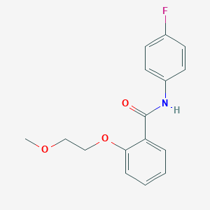 molecular formula C16H16FNO3 B495538 N-(4-fluorophenyl)-2-(2-methoxyethoxy)benzamide 