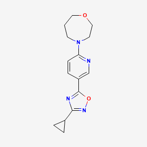 molecular formula C15H18N4O2 B4955396 4-[5-(3-cyclopropyl-1,2,4-oxadiazol-5-yl)-2-pyridinyl]-1,4-oxazepane 