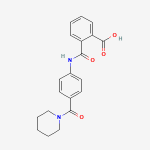 molecular formula C20H20N2O4 B4955417 2-({[4-(1-piperidinylcarbonyl)phenyl]amino}carbonyl)benzoic acid 