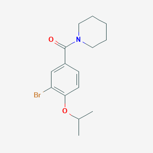 molecular formula C15H20BrNO2 B495542 2-Bromo-4-(1-piperidinylcarbonyl)phenyl isopropyl ether 