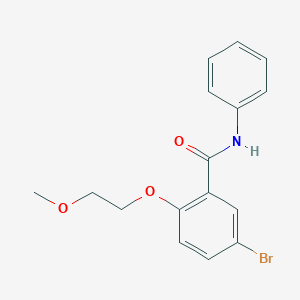 molecular formula C16H16BrNO3 B495543 5-bromo-2-(2-methoxyethoxy)-N-phenylbenzamide 