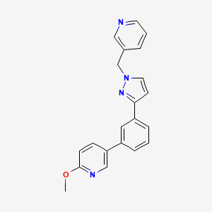 2-methoxy-5-{3-[1-(3-pyridinylmethyl)-1H-pyrazol-3-yl]phenyl}pyridine
