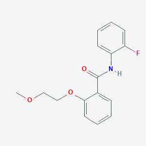 molecular formula C16H16FNO3 B495550 N-(2-fluorophenyl)-2-(2-methoxyethoxy)benzamide 