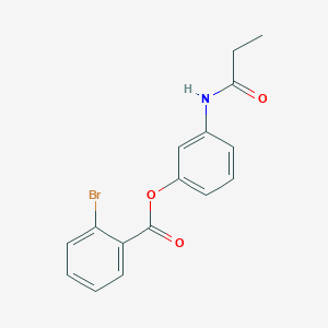 molecular formula C16H14BrNO3 B495554 3-(Propionylamino)phenyl 2-bromobenzoate 