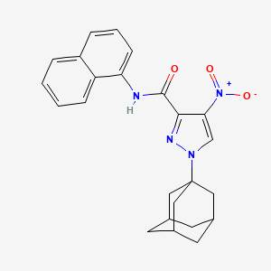 molecular formula C24H24N4O3 B4955554 1-(1-adamantyl)-N-1-naphthyl-4-nitro-1H-pyrazole-3-carboxamide 