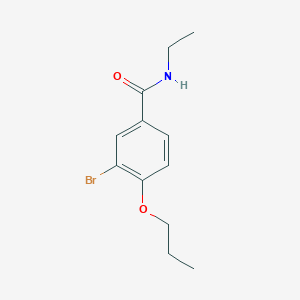 molecular formula C12H16BrNO2 B495556 3-bromo-N-ethyl-4-propoxybenzamide 