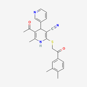 5'-acetyl-2'-{[2-(3,4-dimethylphenyl)-2-oxoethyl]thio}-6'-methyl-1',4'-dihydro-3,4'-bipyridine-3'-carbonitrile