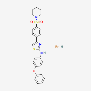 molecular formula C26H26BrN3O3S2 B4955575 N-(4-phenoxyphenyl)-4-[4-(1-piperidinylsulfonyl)phenyl]-1,3-thiazol-2-amine hydrobromide 