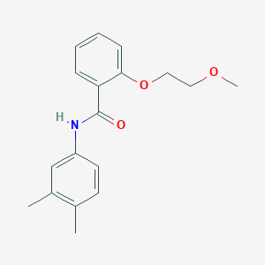 molecular formula C18H21NO3 B495559 N-(3,4-dimethylphenyl)-2-(2-methoxyethoxy)benzamide 