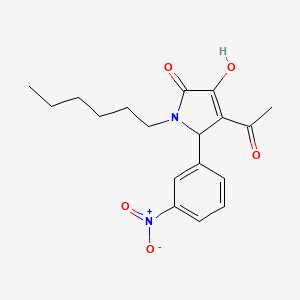 4-acetyl-1-hexyl-3-hydroxy-5-(3-nitrophenyl)-1,5-dihydro-2H-pyrrol-2-one