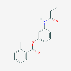 molecular formula C17H17NO3 B495560 3-(Propionylamino)phenyl 2-methylbenzoate 