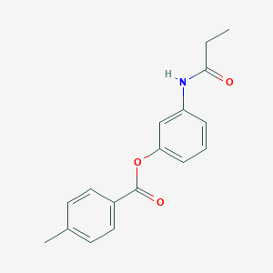 molecular formula C17H17NO3 B495561 3-(Propionylamino)phenyl 4-methylbenzoate 