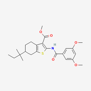 molecular formula C24H31NO5S B4955618 methyl 2-[(3,5-dimethoxybenzoyl)amino]-6-(1,1-dimethylpropyl)-4,5,6,7-tetrahydro-1-benzothiophene-3-carboxylate 