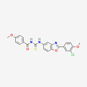 N-({[2-(3-chloro-4-methoxyphenyl)-1,3-benzoxazol-5-yl]amino}carbonothioyl)-4-methoxybenzamide