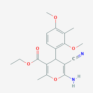 molecular formula C19H22N2O5 B4955645 ethyl 6-amino-5-cyano-4-(2,4-dimethoxy-3-methylphenyl)-2-methyl-4H-pyran-3-carboxylate 