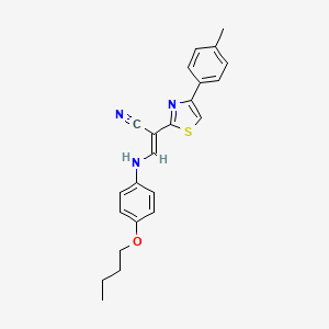 molecular formula C23H23N3OS B4955650 3-[(4-butoxyphenyl)amino]-2-[4-(4-methylphenyl)-1,3-thiazol-2-yl]acrylonitrile 