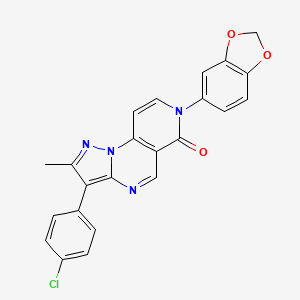 molecular formula C23H15ClN4O3 B4955673 7-(1,3-benzodioxol-5-yl)-3-(4-chlorophenyl)-2-methylpyrazolo[1,5-a]pyrido[3,4-e]pyrimidin-6(7H)-one 