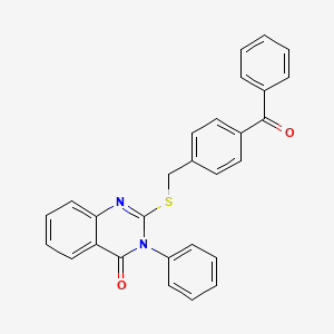molecular formula C28H20N2O2S B4955681 2-[(4-benzoylbenzyl)thio]-3-phenyl-4(3H)-quinazolinone CAS No. 345991-52-8