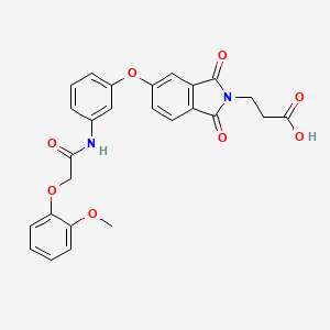 molecular formula C26H22N2O8 B4955688 3-[5-(3-{[(2-methoxyphenoxy)acetyl]amino}phenoxy)-1,3-dioxo-1,3-dihydro-2H-isoindol-2-yl]propanoic acid 