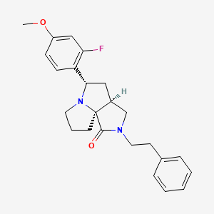 molecular formula C24H27FN2O2 B4955692 (3aS*,5S*,9aS*)-5-(2-fluoro-4-methoxyphenyl)-2-(2-phenylethyl)hexahydro-7H-pyrrolo[3,4-g]pyrrolizin-1(2H)-one 