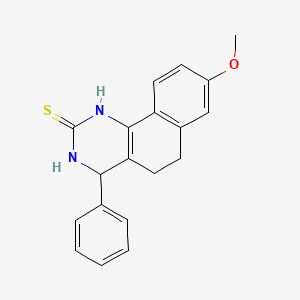 molecular formula C19H18N2OS B4955713 8-methoxy-4-phenyl-3,4,5,6-tetrahydrobenzo[h]quinazoline-2(1H)-thione 