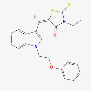 molecular formula C22H20N2O2S2 B4955720 3-ethyl-5-{[1-(2-phenoxyethyl)-1H-indol-3-yl]methylene}-2-thioxo-1,3-thiazolidin-4-one 