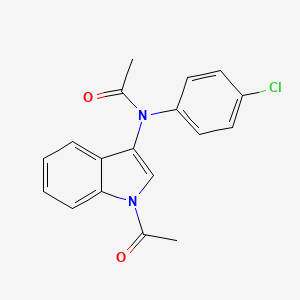 molecular formula C18H15ClN2O2 B4955732 N-(1-acetyl-1H-indol-3-yl)-N-(4-chlorophenyl)acetamide 