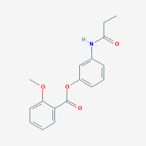 molecular formula C17H17NO4 B495575 3-(Propanoylamino)phenyl 2-methoxybenzoate 