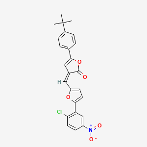 molecular formula C25H20ClNO5 B4955753 5-(4-tert-butylphenyl)-3-{[5-(2-chloro-5-nitrophenyl)-2-furyl]methylene}-2(3H)-furanone 