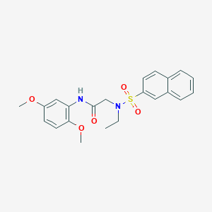 molecular formula C22H24N2O5S B4955760 N~1~-(2,5-dimethoxyphenyl)-N~2~-ethyl-N~2~-(2-naphthylsulfonyl)glycinamide 