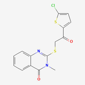 molecular formula C15H11ClN2O2S2 B4955768 2-{[2-(5-chloro-2-thienyl)-2-oxoethyl]thio}-3-methyl-4(3H)-quinazolinone 