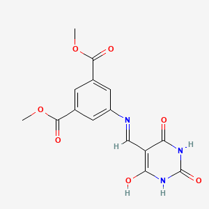 molecular formula C15H13N3O7 B4955769 dimethyl 5-{[(2,4,6-trioxotetrahydro-5(2H)-pyrimidinylidene)methyl]amino}isophthalate 