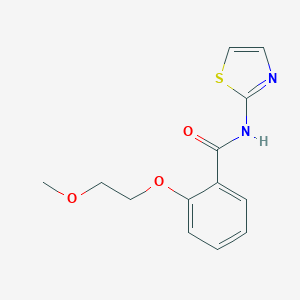 molecular formula C13H14N2O3S B495577 2-(2-methoxyethoxy)-N-(1,3-thiazol-2-yl)benzamide 
