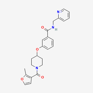molecular formula C24H25N3O4 B4955776 3-{[1-(2-methyl-3-furoyl)-4-piperidinyl]oxy}-N-(2-pyridinylmethyl)benzamide 