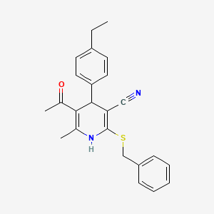 molecular formula C24H24N2OS B4955783 5-acetyl-2-(benzylthio)-4-(4-ethylphenyl)-6-methyl-1,4-dihydro-3-pyridinecarbonitrile 
