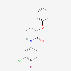 molecular formula C16H15ClFNO2 B4955803 N-(3-chloro-4-fluorophenyl)-2-phenoxybutanamide 