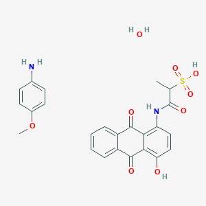 molecular formula C24H24N2O9S B4955804 1-[(4-hydroxy-9,10-dioxo-9,10-dihydro-1-anthracenyl)amino]-1-oxo-2-propanesulfonic acid - (4-methoxyphenyl)amine (1:1) hydrate 