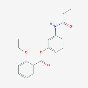 molecular formula C18H19NO4 B495584 3-(Propionylamino)phenyl 2-ethoxybenzoate 