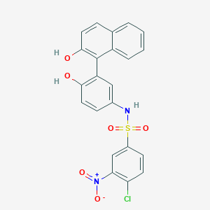 molecular formula C22H15ClN2O6S B4955843 4-chloro-N-[4-hydroxy-3-(2-hydroxy-1-naphthyl)phenyl]-3-nitrobenzenesulfonamide 