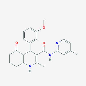 molecular formula C24H25N3O3 B4955850 4-(3-methoxyphenyl)-2-methyl-N-(4-methyl-2-pyridinyl)-5-oxo-1,4,5,6,7,8-hexahydro-3-quinolinecarboxamide 