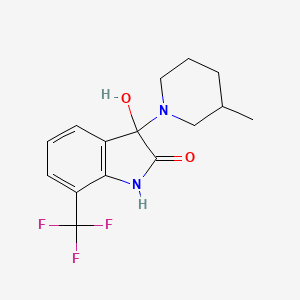 molecular formula C15H17F3N2O2 B4955859 3-hydroxy-3-(3-methyl-1-piperidinyl)-7-(trifluoromethyl)-1,3-dihydro-2H-indol-2-one 