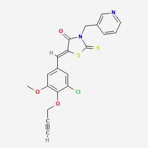 molecular formula C20H15ClN2O3S2 B4955863 5-[3-chloro-5-methoxy-4-(2-propyn-1-yloxy)benzylidene]-3-(3-pyridinylmethyl)-2-thioxo-1,3-thiazolidin-4-one 