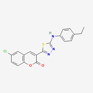 molecular formula C19H14ClN3O2S B4955864 6-chloro-3-{5-[(4-ethylphenyl)amino]-1,3,4-thiadiazol-2-yl}-2H-chromen-2-one 