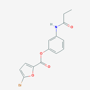 molecular formula C14H12BrNO4 B495587 3-(Propionylamino)phenyl 5-bromo-2-furoate 