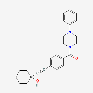 molecular formula C25H28N2O2 B4955875 1-({4-[(4-phenyl-1-piperazinyl)carbonyl]phenyl}ethynyl)cyclohexanol 