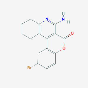 molecular formula C16H13BrN2O2 B4955914 7-amino-2-bromo-9,10,11,12-tetrahydro-6H-chromeno[3,4-c]quinolin-6-one 