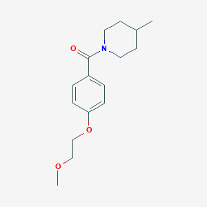 molecular formula C16H23NO3 B495592 1-[4-(2-Methoxyethoxy)benzoyl]-4-methylpiperidine 