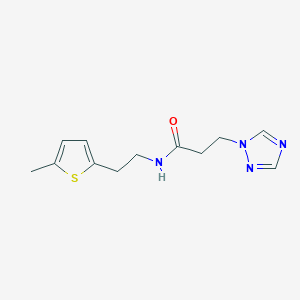 molecular formula C12H16N4OS B4955934 N-[2-(5-methyl-2-thienyl)ethyl]-3-(1H-1,2,4-triazol-1-yl)propanamide 