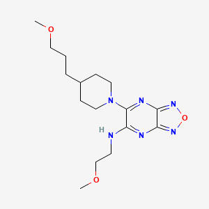 molecular formula C16H26N6O3 B4955936 N-(2-methoxyethyl)-6-[4-(3-methoxypropyl)-1-piperidinyl][1,2,5]oxadiazolo[3,4-b]pyrazin-5-amine 